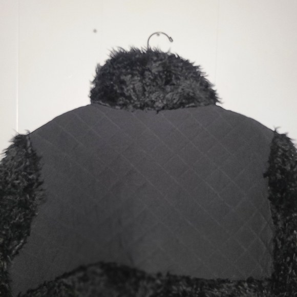 Women's Stance Black Faux Fur & Leopard print Cropped Pullover Jacket Size Med - Picture 7 of 10